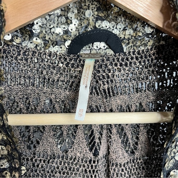 Free People Jacket Tarnished Sequin Stardust Gold XSmall - Picture 9 of 12